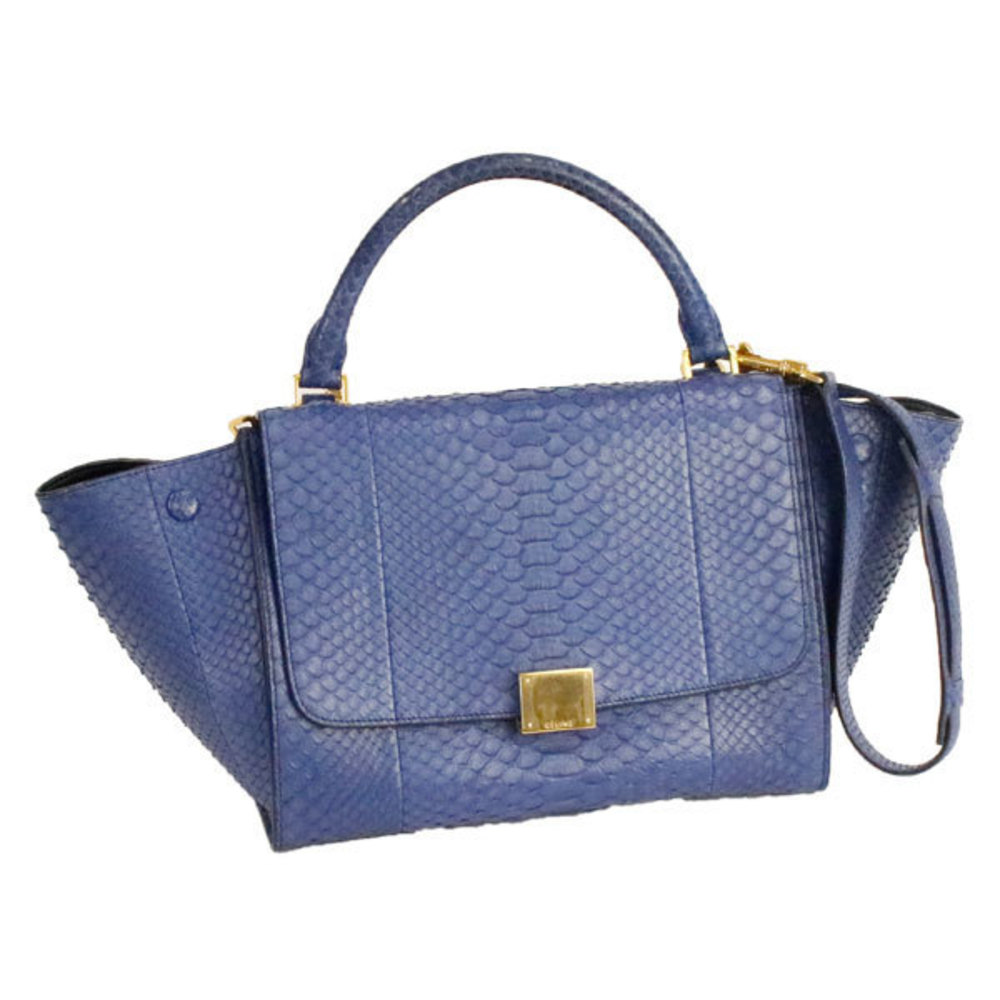 Celine 2way Bag Python Leather Blue - image 1